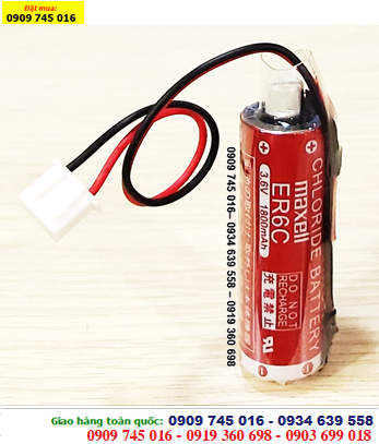 Maxell ER6C; Pin nuôi nguồn PLC Maxell ER6C lithium 3.6v AA1800mAh _Xuất xứ Nhật (Zắc trắng)